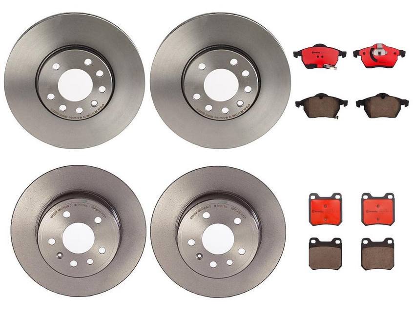 SAAB Brakes Kit - Pads & Rotors Front and Rear (288mm/286mm) (Ceramic) 93192749 - Brembo 3118927KIT